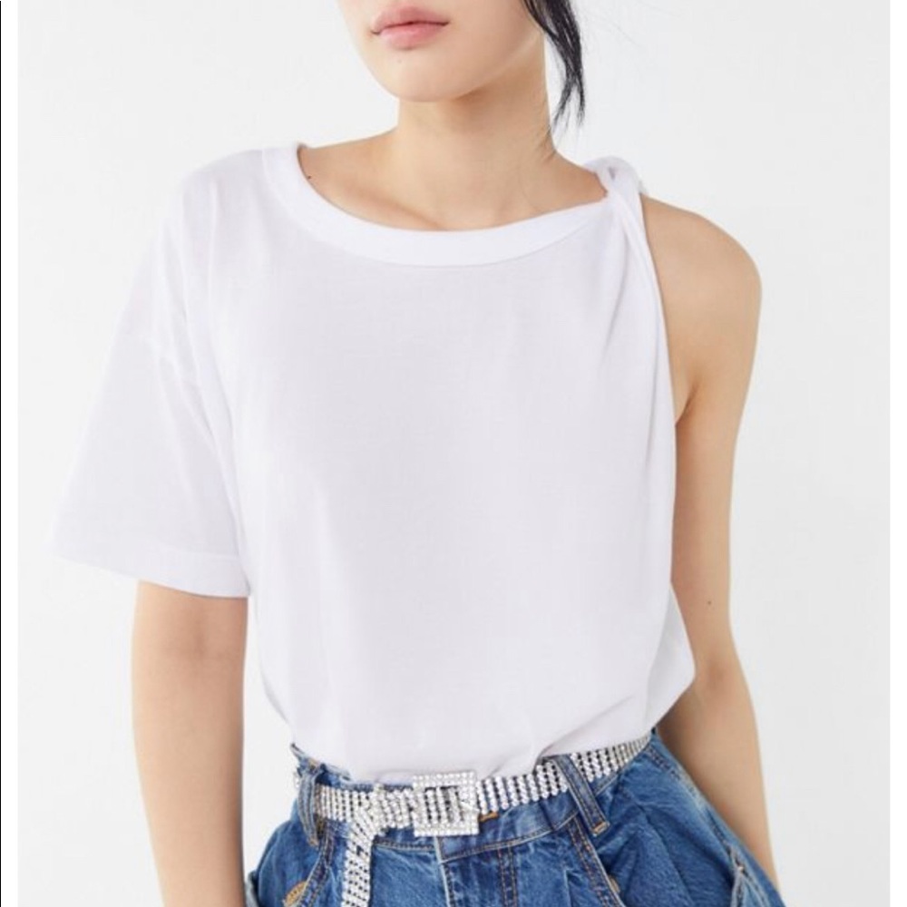 Truly Madly Deeply asymmetrical white tee S